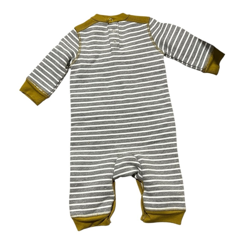 Fore!! Axel & Hudson Stylish Golf-Inspired Grey Fleece Stripe Romper Size 6/12M - Picture 2 of 6